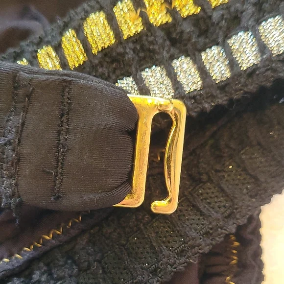 La Blanca Black Swimsuit with Gold Trim - Picture 11 of 13